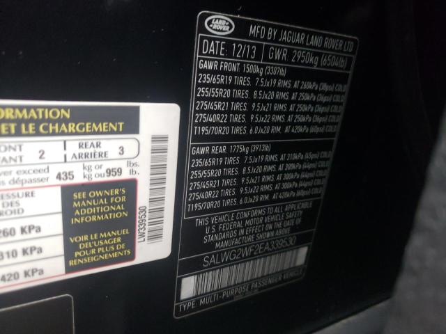 Photo 10 from auction – 2014 LAND ROVER RANGE ROVE with VIN SALWG2WF2EA339530