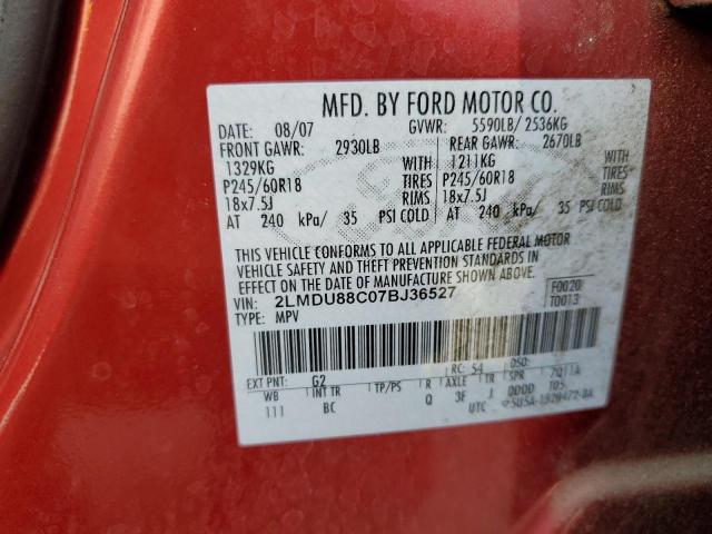 Photo 10 from auction – 2007 LINCOLN MKX with VIN 2LMDU88C07BJ36527