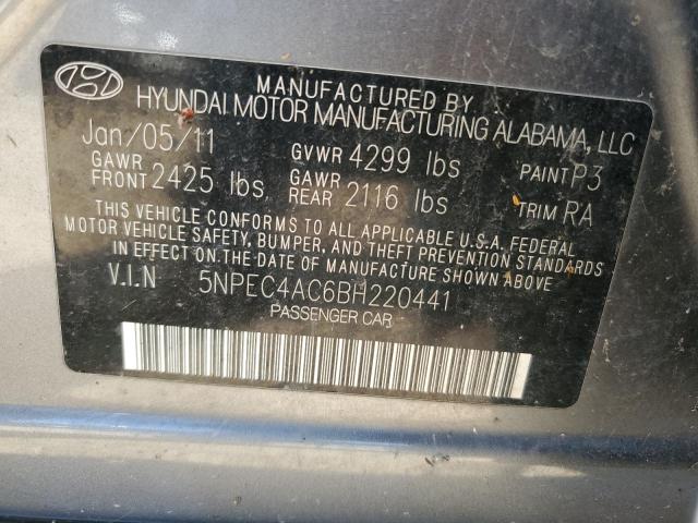 Photo 10 from auction – 2011 HYUNDAI SONATA SE with VIN 5NPEC4AC6BH220441