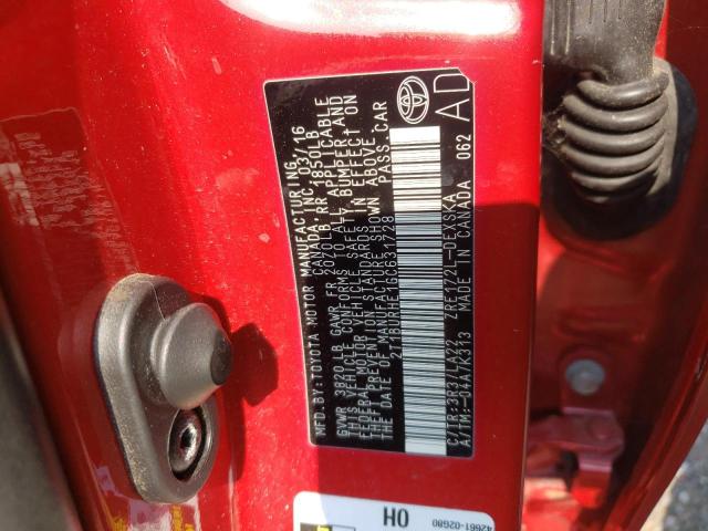 Photo 10 from auction – 2016 TOYOTA COROLLA L with VIN 2T1BURHE1GC631728