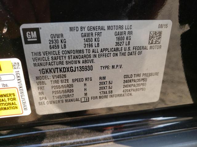 Photo 10 from auction – 2016 GMC ACADIA DEN with VIN 1GKKVTKDXGJ135930