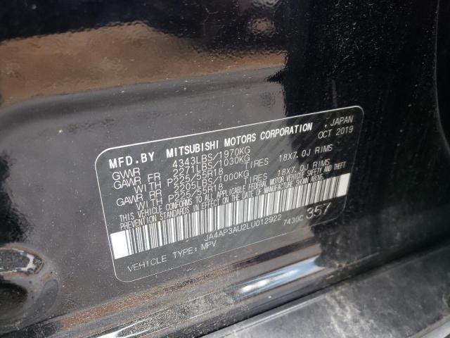 Photo 10 from auction – 2020 MITSUBISHI OUTLANDER with VIN JA4AP3AU2LU012922