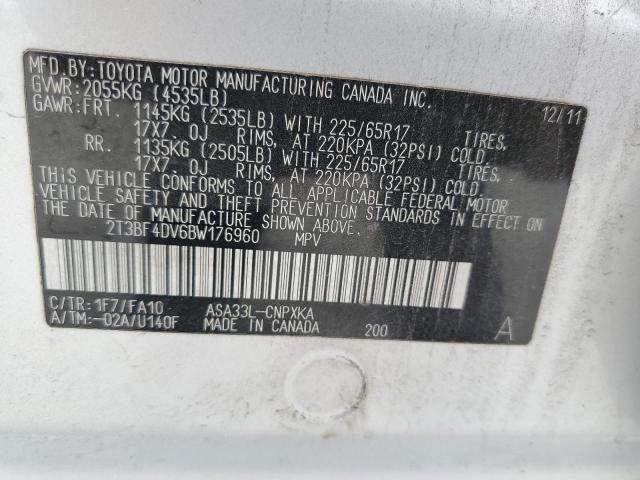 Photo 10 from auction – 2011 TOYOTA RAV4 with VIN 2T3BF4DV6BW176960