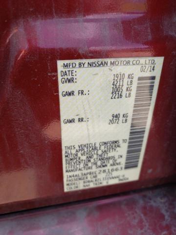 Снимка 10 от търг – 2014 NISSAN ALTIMA 2.5 с VIN 1N4AL3AP8EC281663