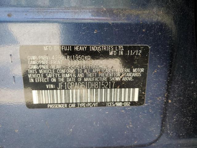Photo 10 from auction – 2013 SUBARU IMPREZA LI with VIN JF1GPAG61DH815217