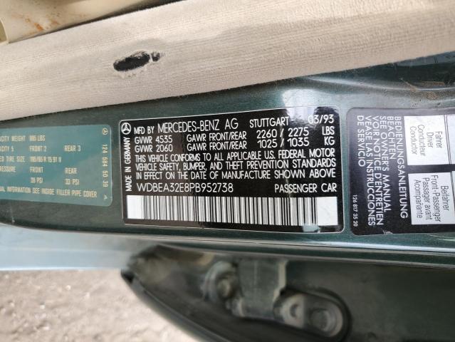 Photo 10 from auction – 1993 MERCEDES-BENZ 300 E with VIN WDBEA32E8PB952738