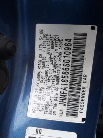 Photo 10 from auction – 2006 HONDA CIVIC LX with VIN JHMFA16566S010964