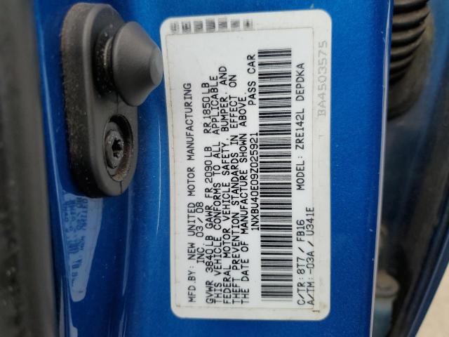 Photo 10 from auction – 2009 TOYOTA COROLLA BA with VIN 1NXBU40E09Z025921