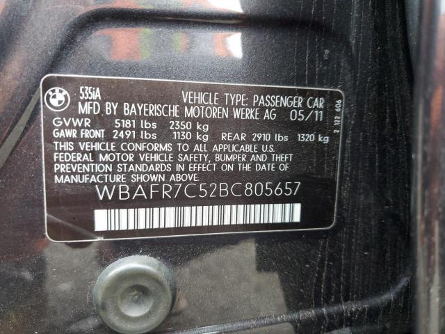 Photo 10 from auction – 2011 BMW 535 I with VIN WBAFR7C52BC805657