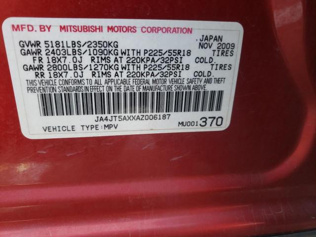 Photo 10 from auction – 2010 MITSUBISHI OUTLANDER with VIN JA4JT5AXXAZ006187