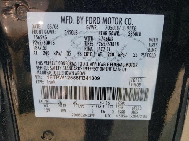 Photo 10 from auction – 2006 FORD F150 SUPER with VIN 1FTPW12556FB41809