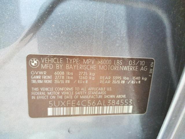 Photo 10 from auction – 2010 BMW X5 XDRIVE3 with VIN 5UXFE4C56AL384553