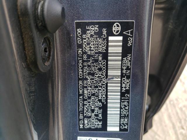 Photo 10 from auction – 2008 TOYOTA PRIUS with VIN JTDKB20U083460030