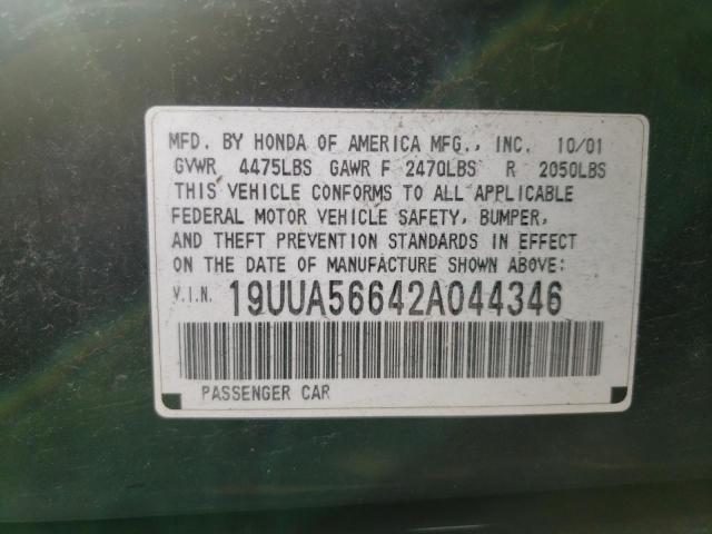 Photo 10 from auction – 2002 ACURA 3.2TL with VIN 19UUA56642A044346