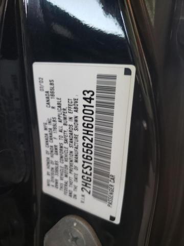 Photo 10 from auction – 2002 HONDA CIVIC LX with VIN 2HGES16562H600143