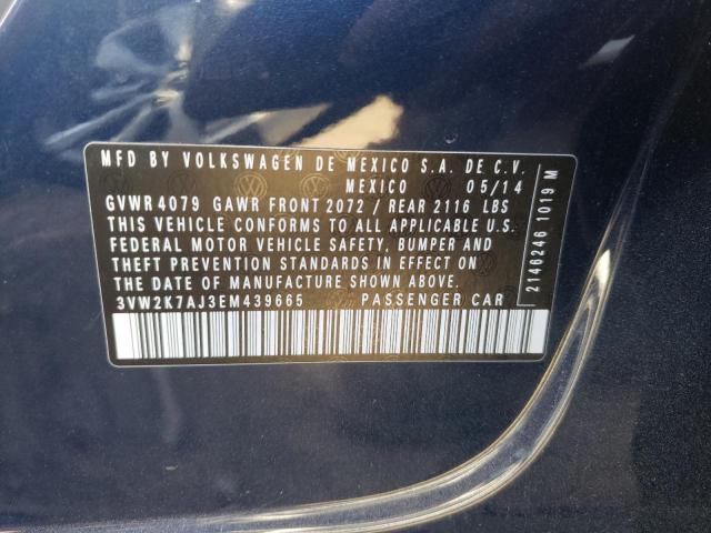 Photo 10 from auction – 2014 VOLKSWAGEN JETTA BASE with VIN 3VW2K7AJ3EM439665