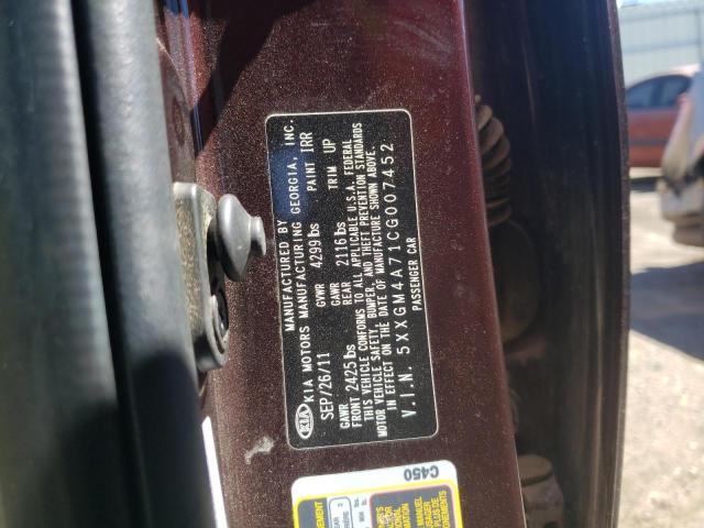 Photo 10 from auction – 2012 KIA OPTIMA LX with VIN 5XXGM4A71CG007452