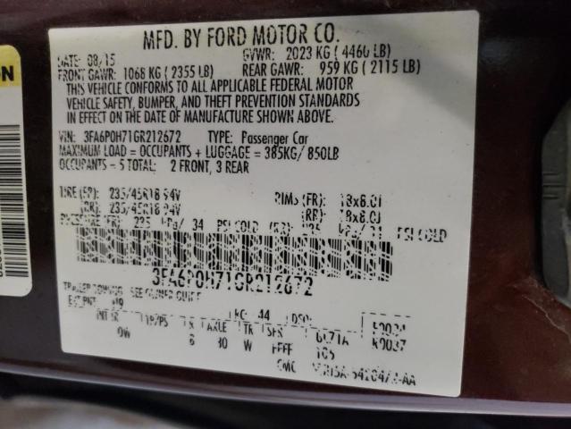 Photo 10 from auction – 2016 FORD FUSION with VIN 3FA6P0H71GR212672