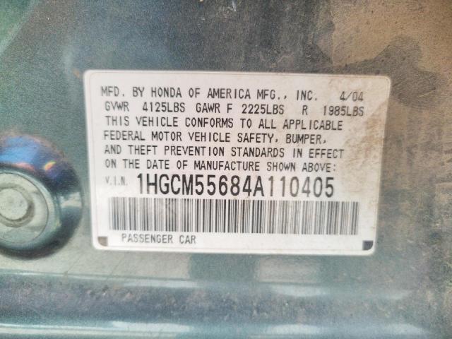 Photo 10 from auction – 2004 HONDA ACCORD EX with VIN 1HGCM55684A110405