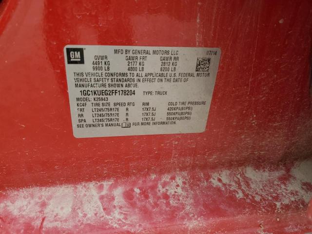 Photo 10 from auction – 2015 CHEVROLET SILVERADO with VIN 1GC1KUEG2FF178204