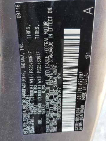 Photo 10 from auction – 2017 TOYOTA SIENNA XLE with VIN 5TDYZ3DC2HS787072