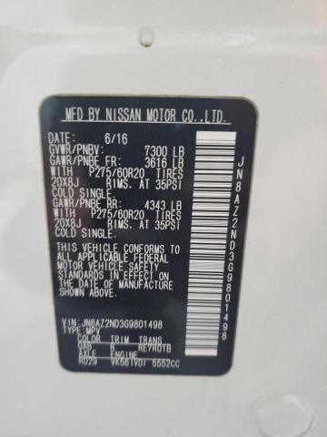 Photo 10 from auction – 2016 INFINITI QX80 with VIN JN8AZ2ND3G9801498