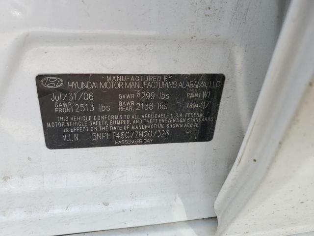 Photo 10 from auction – 2007 HYUNDAI SONATA GLS with VIN 5NPET46C77H207326