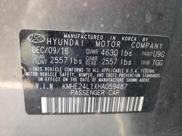 Photo 10 from auction – 2017 HYUNDAI SONATA HYB with VIN KMHE24L1XHA059487