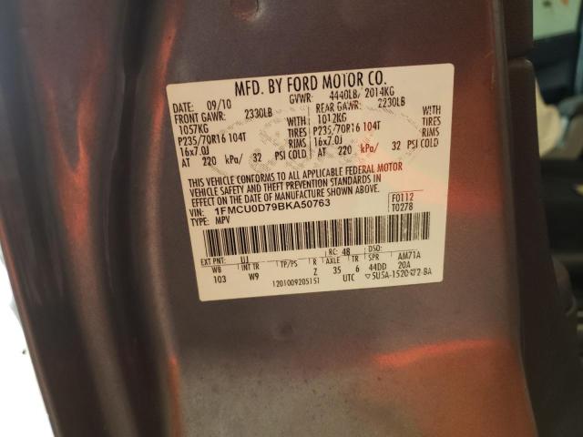 Photo 10 from auction – 2011 FORD ESCAPE XLT with VIN 1FMCU0D79BKA50763