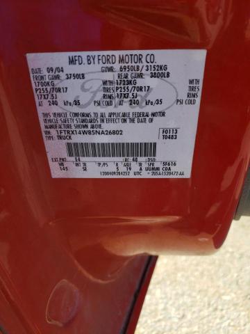 Photo 10 from auction – 2005 FORD F150 with VIN 1FTRX14W85NA26802