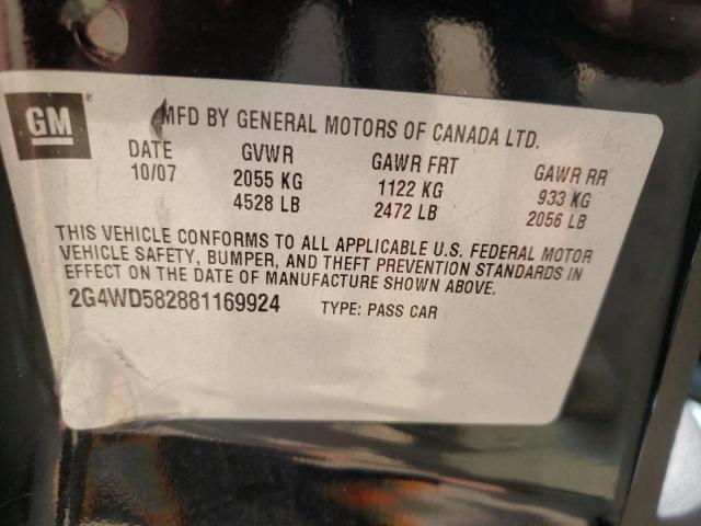 Photo 10 from auction – 2008 BUICK LACROSSE C with VIN 2G4WD582881169924