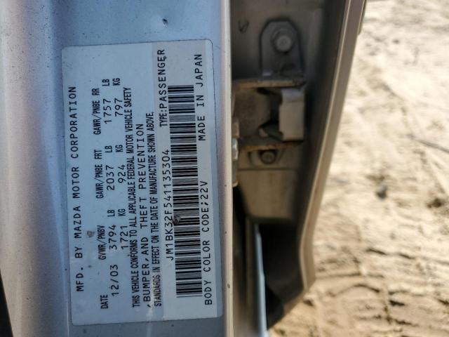 Photo 10 from auction – 2004 MAZDA 3 I with VIN JM1BK32F541135304