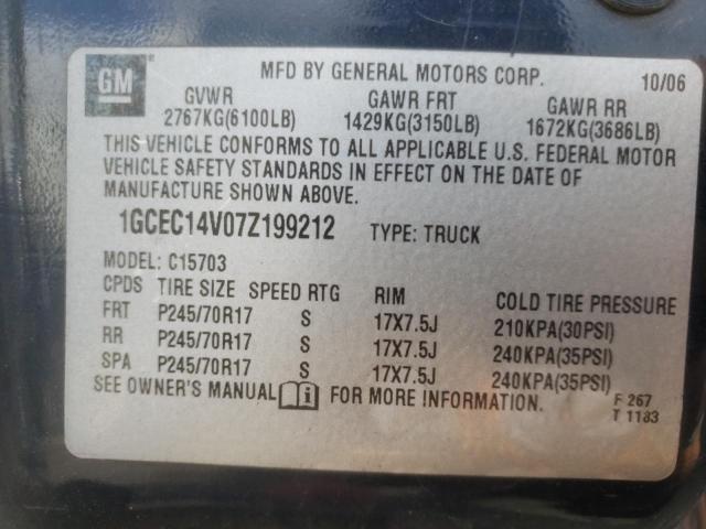 Photo 10 from auction – 2007 CHEVROLET SILVERADO with VIN 1GCEC14V07Z199212