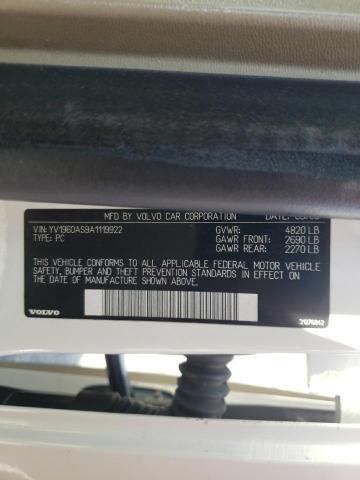 Photo 10 from auction – 2010 VOLVO S80 3.2 with VIN YV1960AS9A1119922