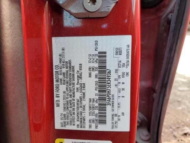 Photo 10 from auction – 2014 FORD FUSION SE with VIN 3FA6P0H75ER349367