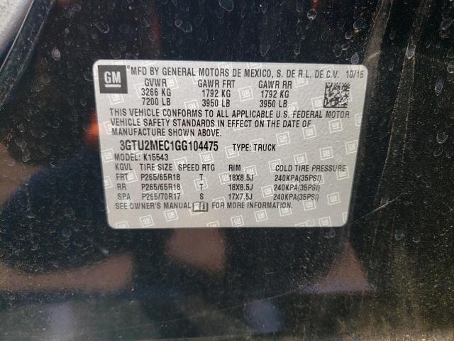 Photo 10 from auction – 2016 GMC SIERRA K15 with VIN 3GTU2MEC1GG104475