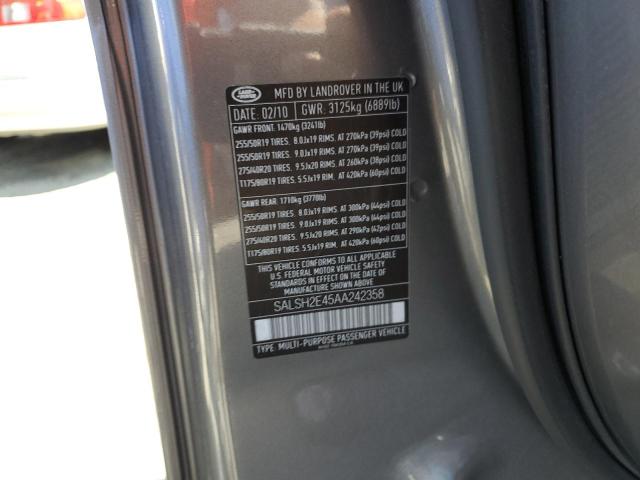 Photo 10 from auction – 2010 LAND ROVER RANGE ROVE with VIN SALSH2E45AA242358