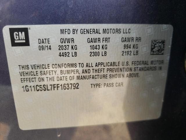 Photo 10 from auction – 2015 CHEVROLET MALIBU 1LT with VIN 1G11C5SL7FF163792