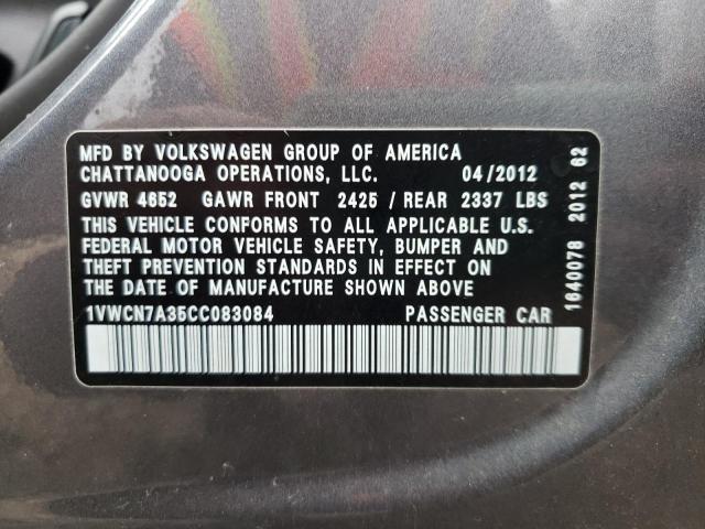 Photo 10 from auction – 2012 VOLKSWAGEN PASSAT SEL with VIN 1VWCN7A35CC083084