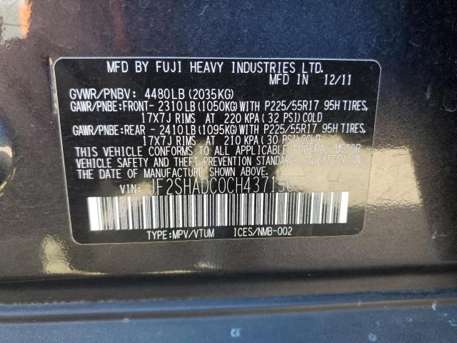 Photo 10 from auction – 2012 SUBARU FORESTER 2 with VIN JF2SHADC0CH437130
