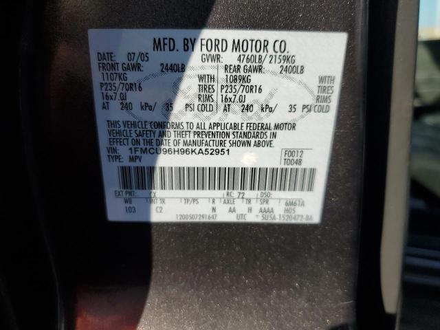 Photo 10 from auction – 2006 FORD ESCAPE HEV with VIN 1FMCU96H96KA52951
