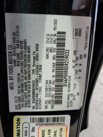 Photo 10 from auction – 2013 FORD FUSION SE with VIN 3FA6P0HR8DR259033