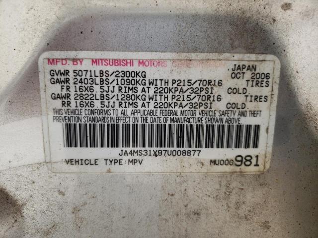 Photo 10 from auction – 2007 MITSUBISHI OUTLANDER with VIN JA4MS31X97U008877