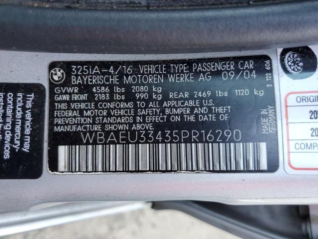 Photo 10 from auction – 2005 BMW 325 XI with VIN WBAEU33435PR16290
