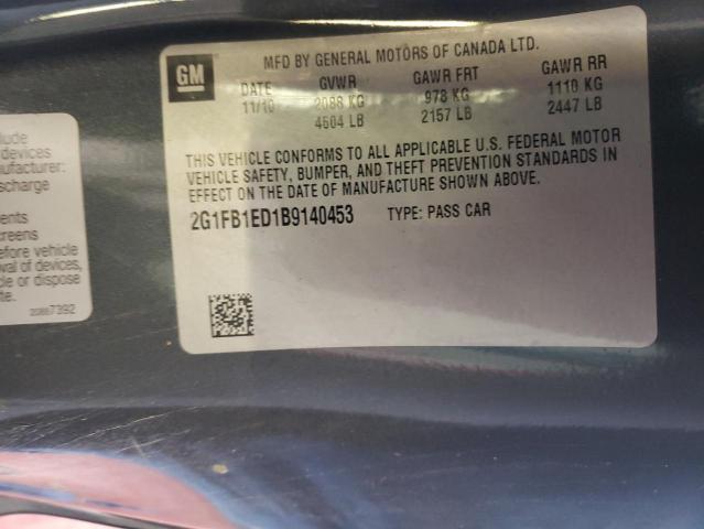 Photo 10 from auction – 2011 CHEVROLET CAMARO LT with VIN 2G1FB1ED1B9140453
