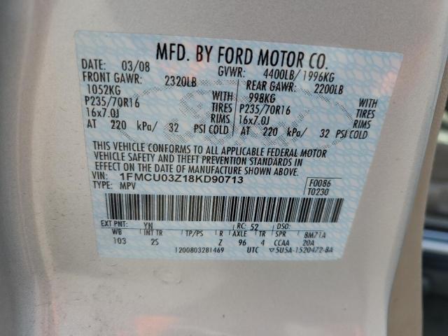 Photo 10 from auction – 2008 FORD ESCAPE XLT with VIN 1FMCU03Z18KD90713