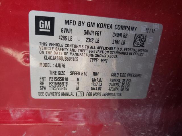 Photo 10 from auction – 2018 BUICK ENCORE PRE with VIN KL4CJASB0JB598105