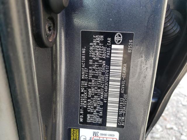 Photo 10 from auction – 2007 TOYOTA CAMRY with VIN 4T1BE46K97U687617