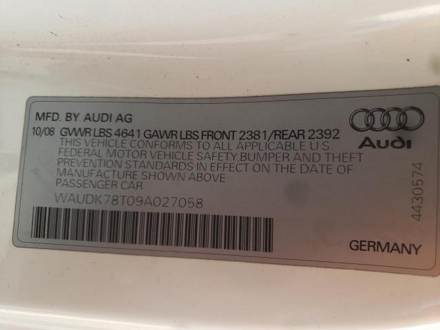Photo 10 from auction – 2009 AUDI A5 QUATTRO with VIN WAUDK78T09A027058