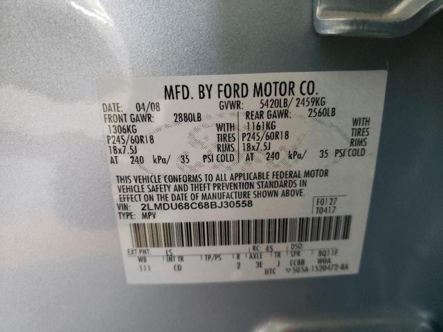 Photo 10 from auction – 2008 LINCOLN MKX with VIN 2LMDU68C68BJ30558